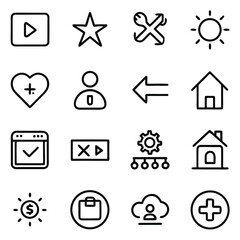 20 Minimal UI/UX Vector Icons – Essential Flat Outline Set