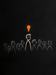 ultra-minimal pencil line drawing of a minimal cartoon figure with imperfect shading his is in one room with other people