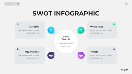 Fototapeta premium SWOT Infographics