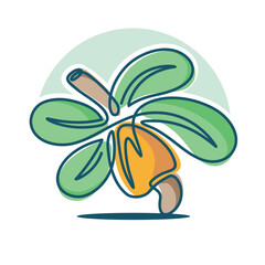Template creative and fun cashew fruit logo colorful design symbol