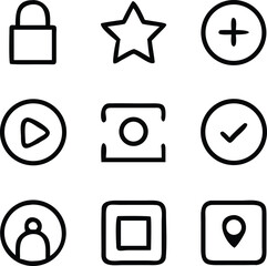 20 Minimal UI/UX Vector Icons – Essential Flat Outline Set