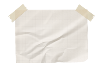 Crumpled Graph Paper with Tape – Symbol of Creativity, Calculation, and Thought in Progress