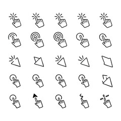 Cursor pointer click selection icons vector