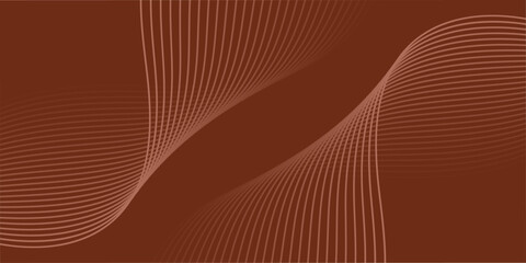 Abstract background with lines and waves. Medium banner size. Element for design isolated. Vector background for brochure, booklet, flyer, poster. Brown gradient