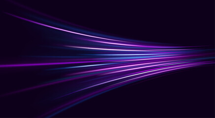 Futuristic neon background with fast twirling spray and bright flowing lines of energy.