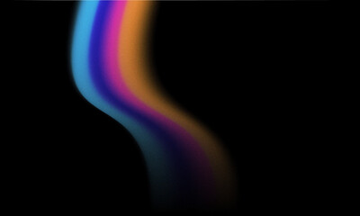 Abstract gradient illustration featuring a curving s shape in vibrant colors on a black background
