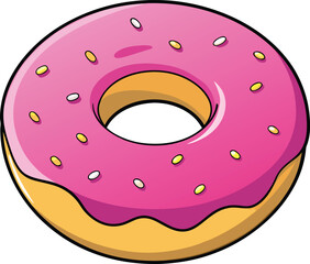 Colorful Donut Illustration with Sweet Topping.