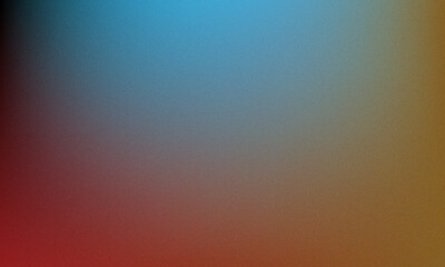 Abstract gradient background with granular texture in a blend of blue red and orange colors