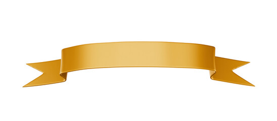 gold 3d banner ribbon on transparent background