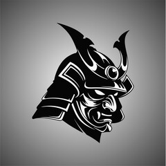 traditional Japanese Samurai head logo design v29.eps