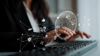 Global AI network showing connection between AI, global, and network elements across the digital world and data infrastructure Marrow