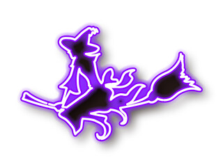 ネオンサイン風のハロウィンのイラスト
