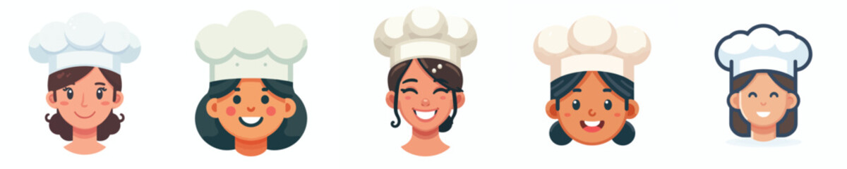 vector avatar of a female chef's face