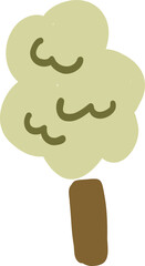 A collection of cute, mini tree doodles. These hand-drawn illustrations feature simple, whimsical plants and foliage in a minimalist and charming style.