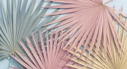 Pastel Palm Leaf Elegance: Exquisite pastel-colored palm leaves, showcasing a delicate interplay of hues and textures, exude a serene and artistic aesthetic.