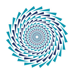 Abstract form, forming a tunnel. Shape of lines in circle.	