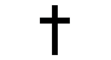 Christian cross symbol black and white religion faith jesus christ church easter good friday graphic icon transparent background