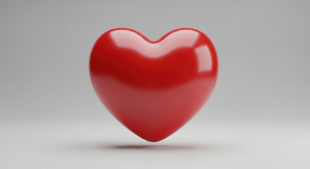 A Realistic 3D Render of a Shiny Red Heart Symbol