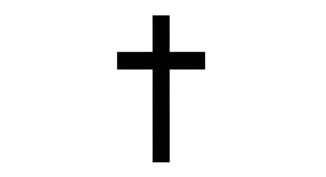 Christian cross symbol black and white religion faith jesus christ church easter good friday graphic icon transparent background