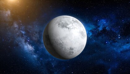 Frozen moon in a vast galaxy