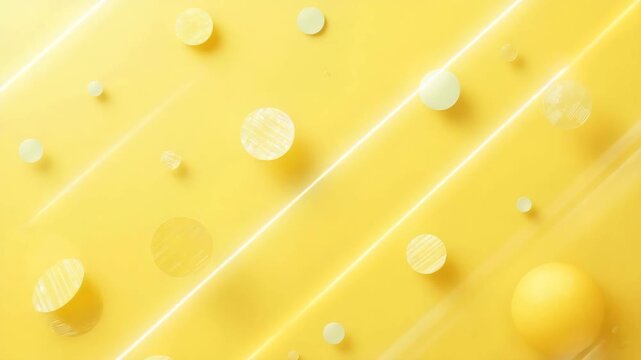 Abstract yellow background with circles and lines
