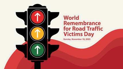 World Remembrance for Road Traffic Victims Day Graphic Illustration for Awareness and Support of Road Safety Initiatives