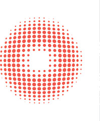 Abstract red dot circle pattern background geometric halftone vector Hand drawn