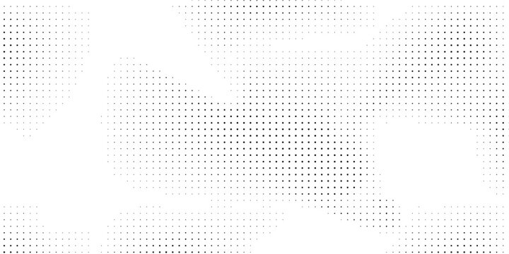 Half tone gradient. Dotted gradient, fine dot spraying and halftone dotted background seamless horizontal geometric pattern vector template set.