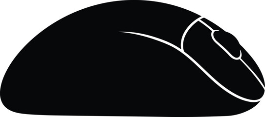 Modern computer mouse silhouette isolated simple tech icon minimalist design vector