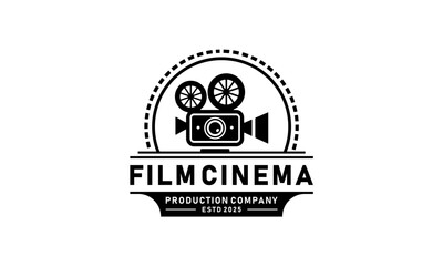 Vintage Video Camera Film for film cinema production studio Logo design