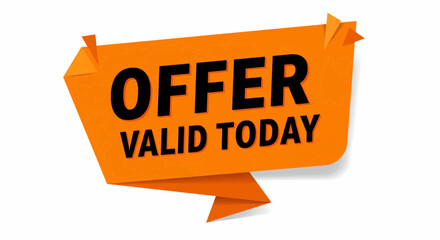 Offer Valid Today Folded Sticker — Vector Design