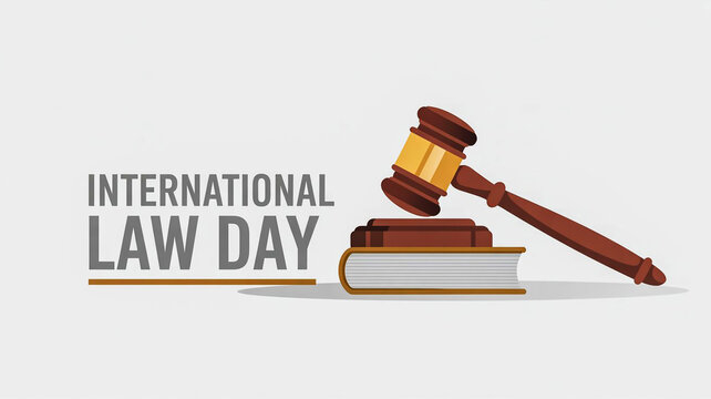 International law day celebration gavel and books symbolizing justice and legal education - Powered by Adobe