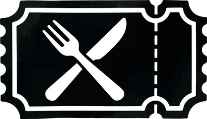 Restaurant meal ticket voucher coupon dining experience food service icon vector Hand drawn