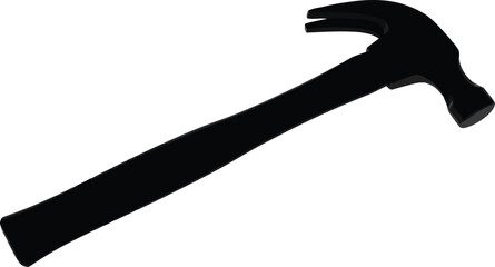 Hammer silhouette isolated on white for diy and construction projects vector