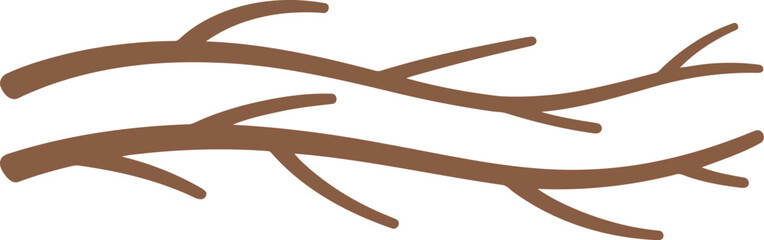 Nature abstract twig branches organic line art texture design element vector Hand drawn