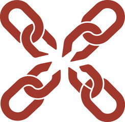 Broken chain link symbol strength connection metaphor vector Hand drawn