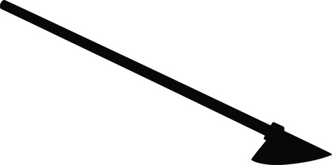 Gardening tool hoe isolated on white for agriculture and yard work vector