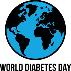 World diabetes day earth globe global health awareness vector Hand drawn