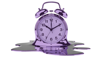 Surreal melting alarm clock symbolizes urgent deadlines and the fluid nature of time, perfect for creative projects