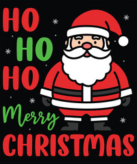 Ho Ho Ho Merry Christmas Santa Claus T-Shirt Design