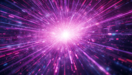 Vibrant Pink and Purple Light Streaks Exploding from a Bright Center Point abstract explosion