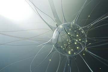 Dynamic abstract neural network glowing with digital energy and intricate connections, symbolizing innovation and complex data.