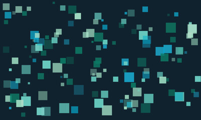 Abstract Background with Flowing Teal and Blue Squares Pattern