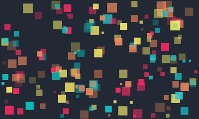 Abstract Squares Floating Background Design with Various Colors