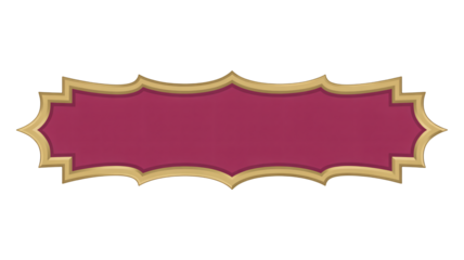 Ornate elegant decorative banner with rich crimson background and golden border, perfect for premium branding and sophisticated design projects.