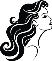Stylish Woman Side Profile Vector Illustration