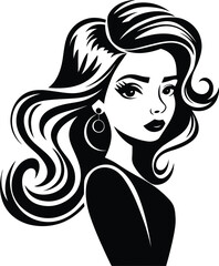 Stylish Young Woman Silhouette Vector | Fashion, Beauty, Modern Feminine Portrait