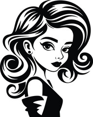 Stylish Young Woman Silhouette Vector | Fashion, Beauty, Modern Feminine Portrait