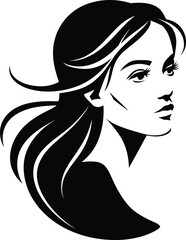 Stylish Woman Side Profile Vector Illustration