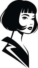 Stylish Woman Portrait Vector, Modern Female Face Illustration
